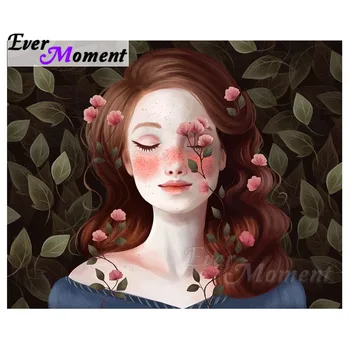 

Ever Moment Diamond Painting Girl Diamond Embroidery Full Square Resin Drills Hobby Handicrafts Art Decoration For Giving 4Y471