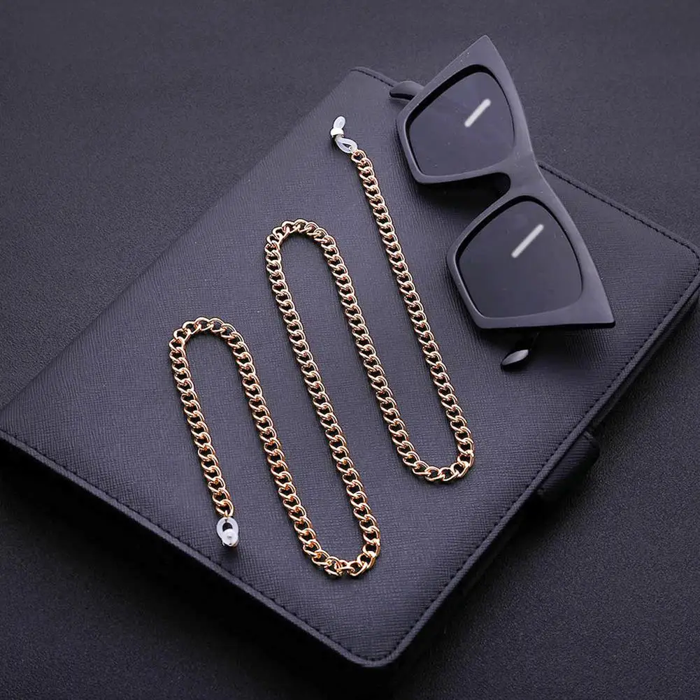 MISSKY 70cm Gold Color Thick Sunglasses Lanyard Strap Necklace Metal Eyeglass Glasses Chain Cord Reading Glasses Strap