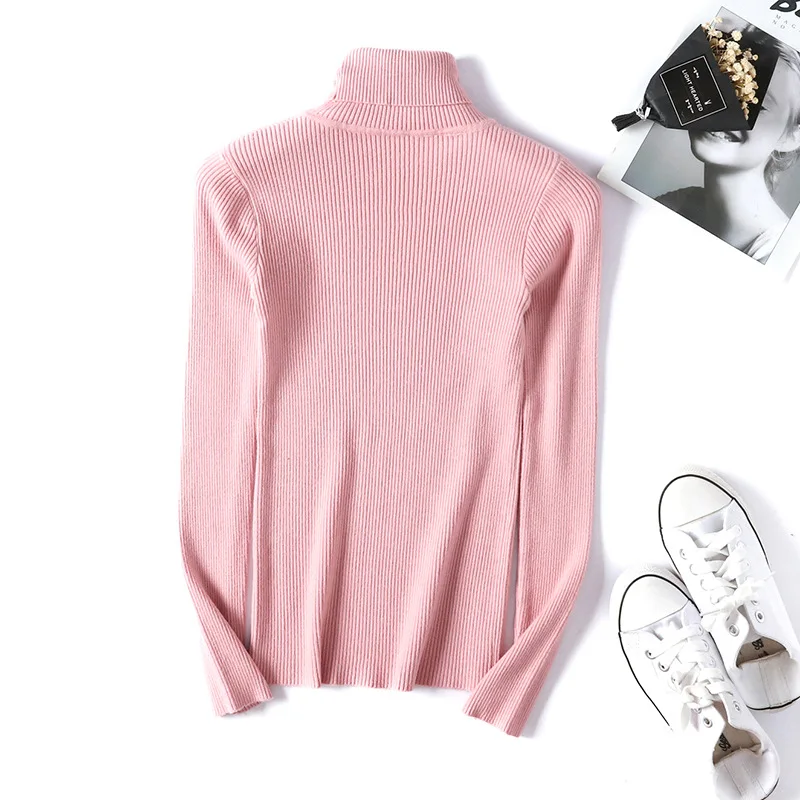 

Turtleneck Sweater For Women Multicolor Soft Solid Color Pullovers Sweaters Free Size Autumn Winter Top Long Sleeve 10 Colors