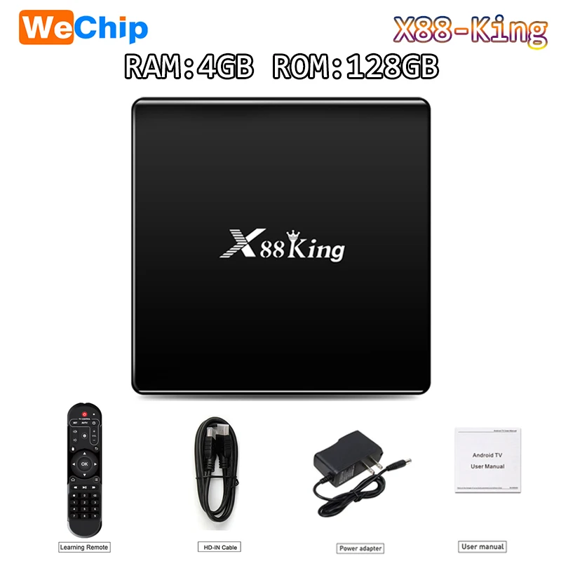 X88 King Android9.0 TVBOX AmlogicS922X RAM4G ROM128G MP6 DDR4 4k HDR 2,4G/5G Dual wifi Bluetooth 5,0 1000MLAN телеприставка - Цвет: 4GB128GB