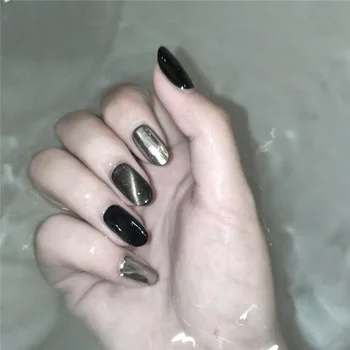 

24pcs/box Fake Nails Manicure Tips Detachable stiletto cat eye night color False Nail Artificial Tips Set Fake Extension nails