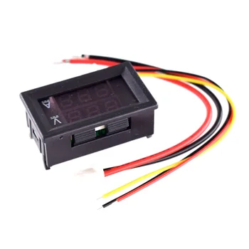 

DC 0-100V 100A Digital Voltmeter Ammeter Dual Display Voltage Detector Current Meter Panel Amp Volt Gauge 0.28 Inch 1 Red Red LE