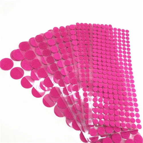 Rose red 100Pairs Self Adhesive Fastener Tape Dots 10/15/20/25/30mm Strong Glue Magic Sticker Disc White Black Round Coins Hook Loop Tape - Цвет: Rose red