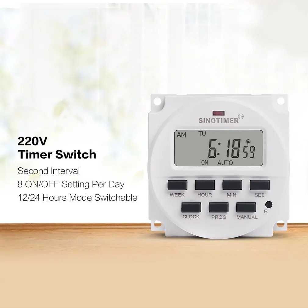 SINOTIMER 220V Weekly 7 дней программируемый цифровой реле времени таймер управление для