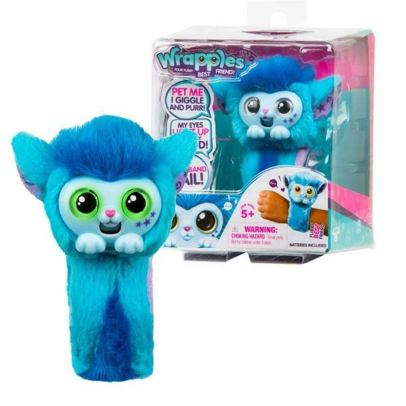 Маленькие живые Домашние животные Wrapples Princeza Skyo Slap Band игрушки Электрические Животные живые плюшевые куклы для детей подарок для малышей - Цвет: Blue