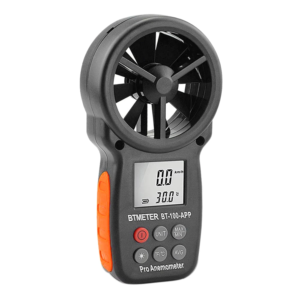 US $34.07 Digital Anemometer Handheld Wind Speed Meter BT100 For Measuring Wind Speed Temperature And Wind Chill With Backlight LCDTest