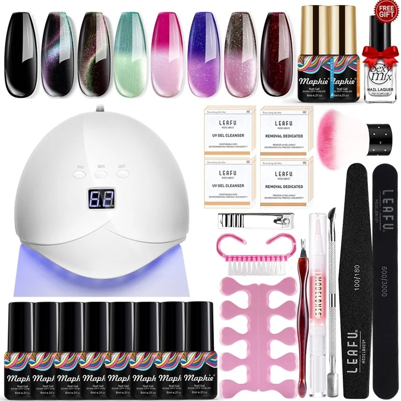 Maphie 23Pcs/Lot 36W Led Lamp Gel Varnish Sets Soak Off Base Top With Gift Semi Permanent Nail Laquer Art Tools | Красота и здоровье