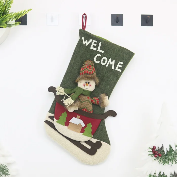 Christmas Stockings Sock Candy Gift Bag Xmas Tree Hanging Decoration for Holiday Party MU8669