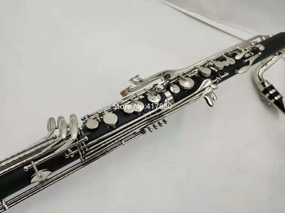 MARGEWATE Low C Clarinet Silver Plated Keys Bass Clarinet Professional Musical Instrument With Mouthpiece Case