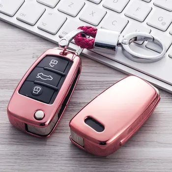 

High Quality TPU Car Key Case Cover Protection Car-Styling Accessories Key Case Covers For Audi Q7 C6 A7 A8 R8 A1 A3 A4 A5 Shell