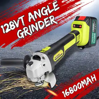 

128VT Angle Grinder Brushless Cordless Impact Electric Angle Grinder 16800mAh Battery Machine Cutting Grinding Power Tool