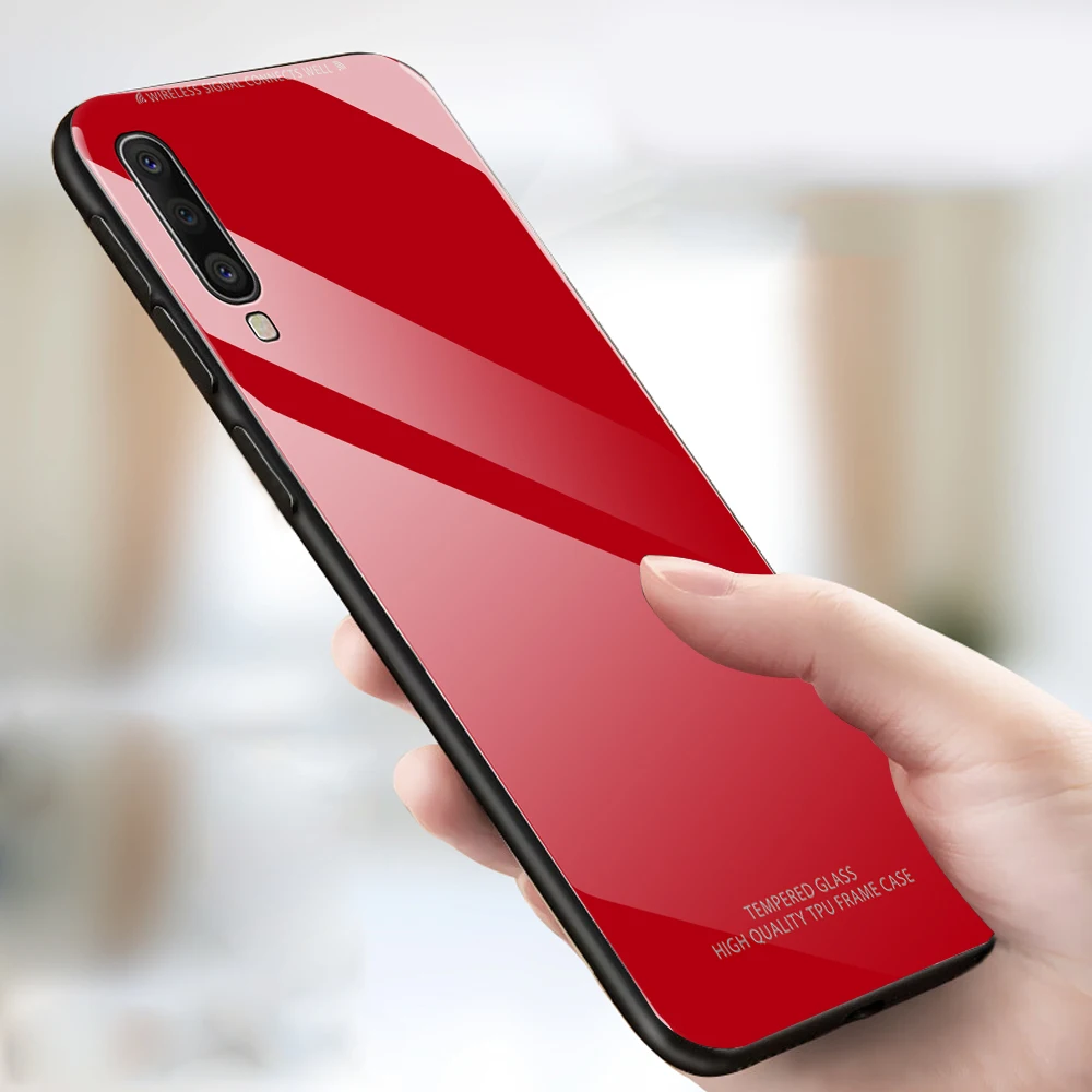 Чехол для телефона из закаленного стекла для Samsung Galaxy A50S A50 S A 50 S 50 S простой чехол края из ТПУ стеклянная задняя крышка оболочка A50S A30S Coque