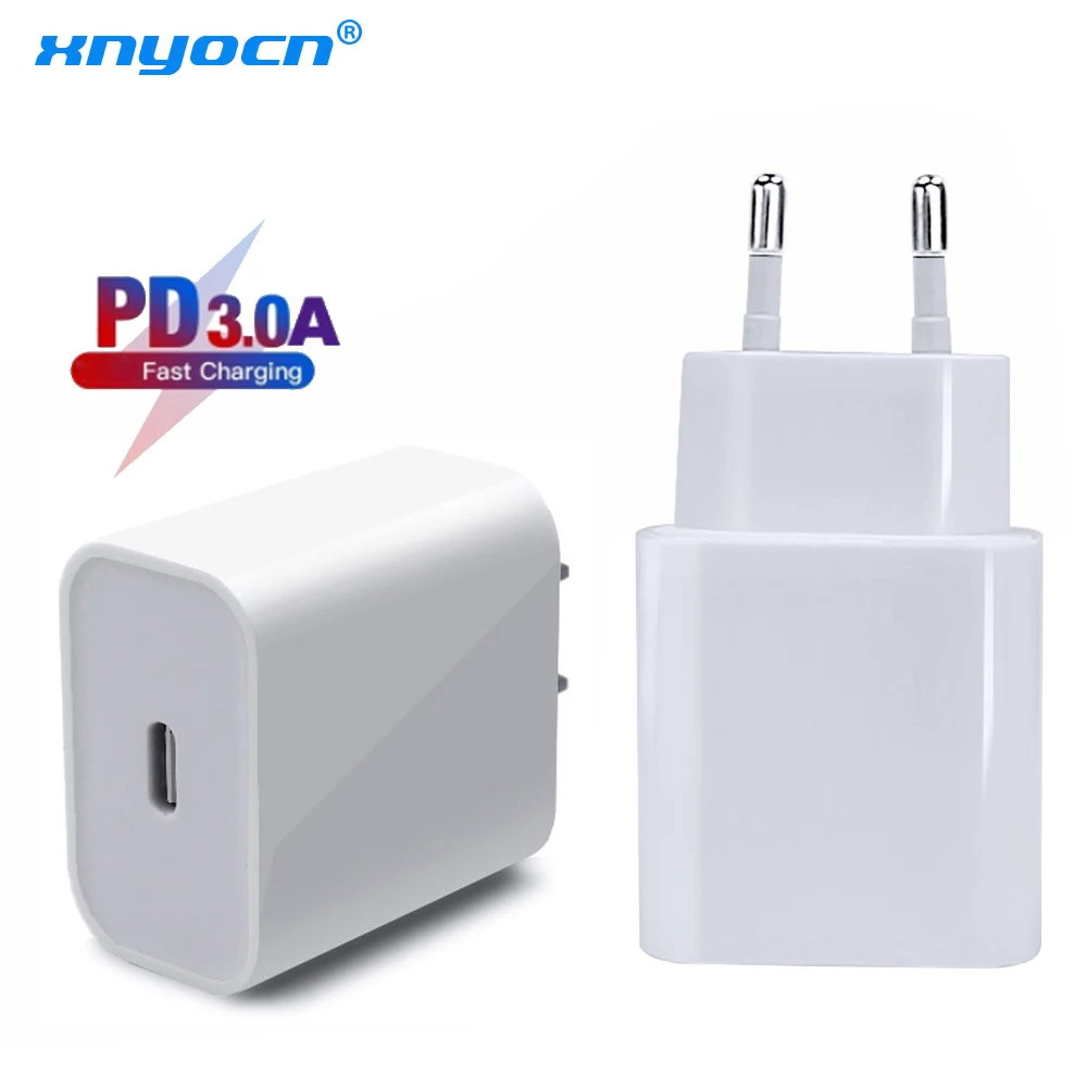 Адаптер зарядного устройства USB Type-C 18 Вт для iPhone 11 pro Xs Max X Xr 8 Plus PD быстрая зарядка с