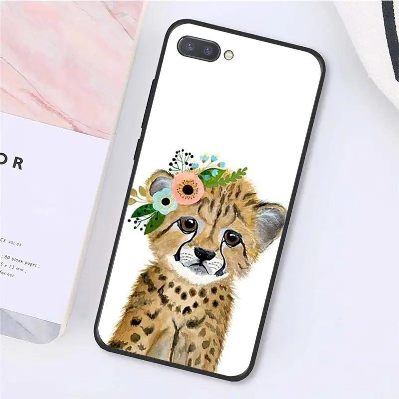 Cute Animal Hedgehog Cattle Fox Deer Flower