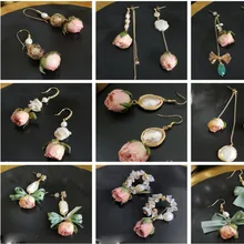 CSxjd натуральный пресноводный барочный жемчуг серьги Роза сухоцветы кулон серьги подарок для женщин хорошее ювелирное изделие