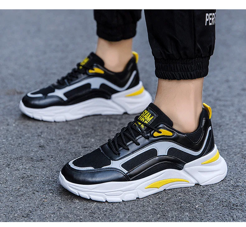 INS Super Fire Sports Casual Trendy Shoes Autumn Men Korean-style Punched Sheet Red Dad Shoes Versatile Students Running Shoes