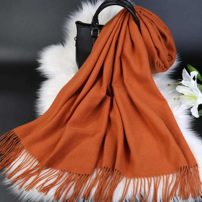 Дизайнерский роскошный бренд зимний женский шарф теплые кашемировые шарфы шали женский меховой воротник Модный женский длинный шарф бандана - Цвет: see chart 3