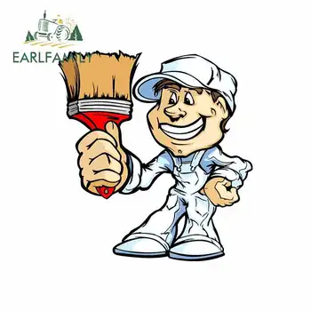 

EARLFAMILY 13cm x 11.9cm for Professional Painter Anime Car Stickers Helmet Motorcycle Sunscreen Vinyl JDM Truck Graphics Decal