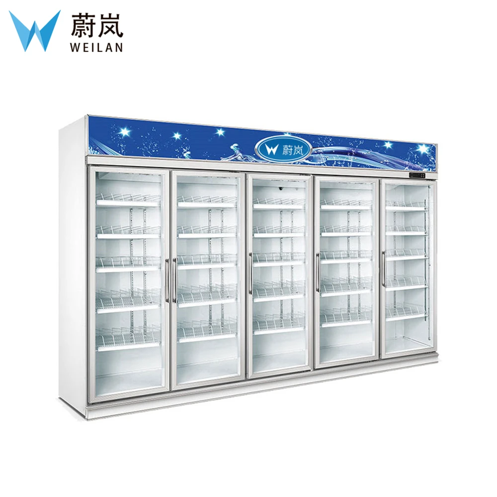5 стеклянных дверей коммерческий холодильник для напитков портативный
