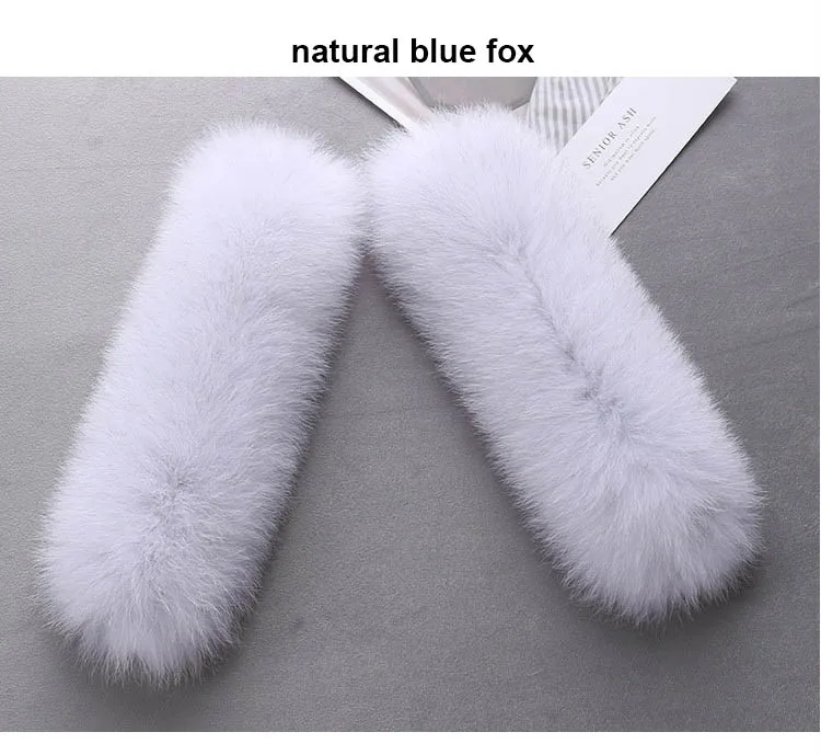 natural blue fox Ms. MinShu лисий мех шлепки на манжетах натуральный Лисий мех запястья пышные и шелковистые Лисий Мех Манжеты На свитер куртка меховые манжеты - Цвет: natural blue fox