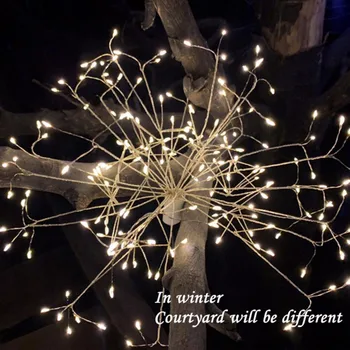 

120LED Firework Light solar powered outdoor Lawn Lamps DIY Fairy Garland Flashing light for christmas festival garden home decor