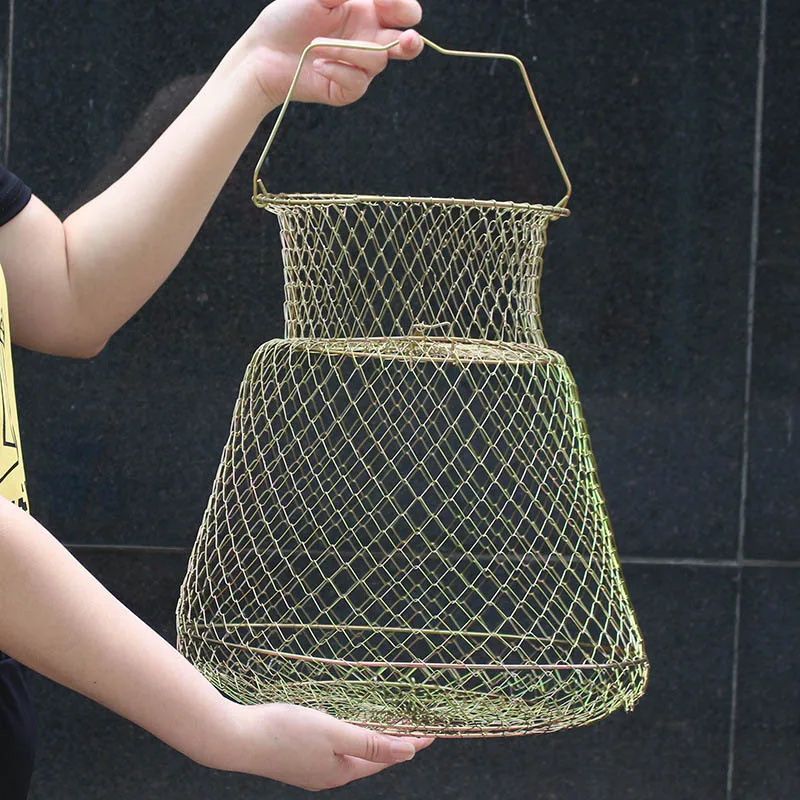 

Folding Fishnet Fish Cage Steel Wire Wear Resistance Guarding Foldable Portable Sturdy Durable Fishing