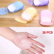 Одноразовые мыльные хлопья 20 шт с коробкой для хранения Контейнер мыльная бумага s Ароматизированная пенящаяся бумага мыло ручные чистящие средства