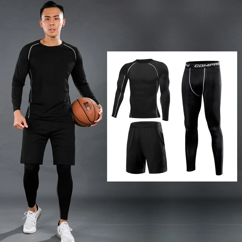 Conjuntos de correr para hombre, ropa deportiva de para gimnasio, ropa deportiva chándal entrenamiento de baloncesto, ropa deportiva para trotar|Conjuntos para running| - AliExpress