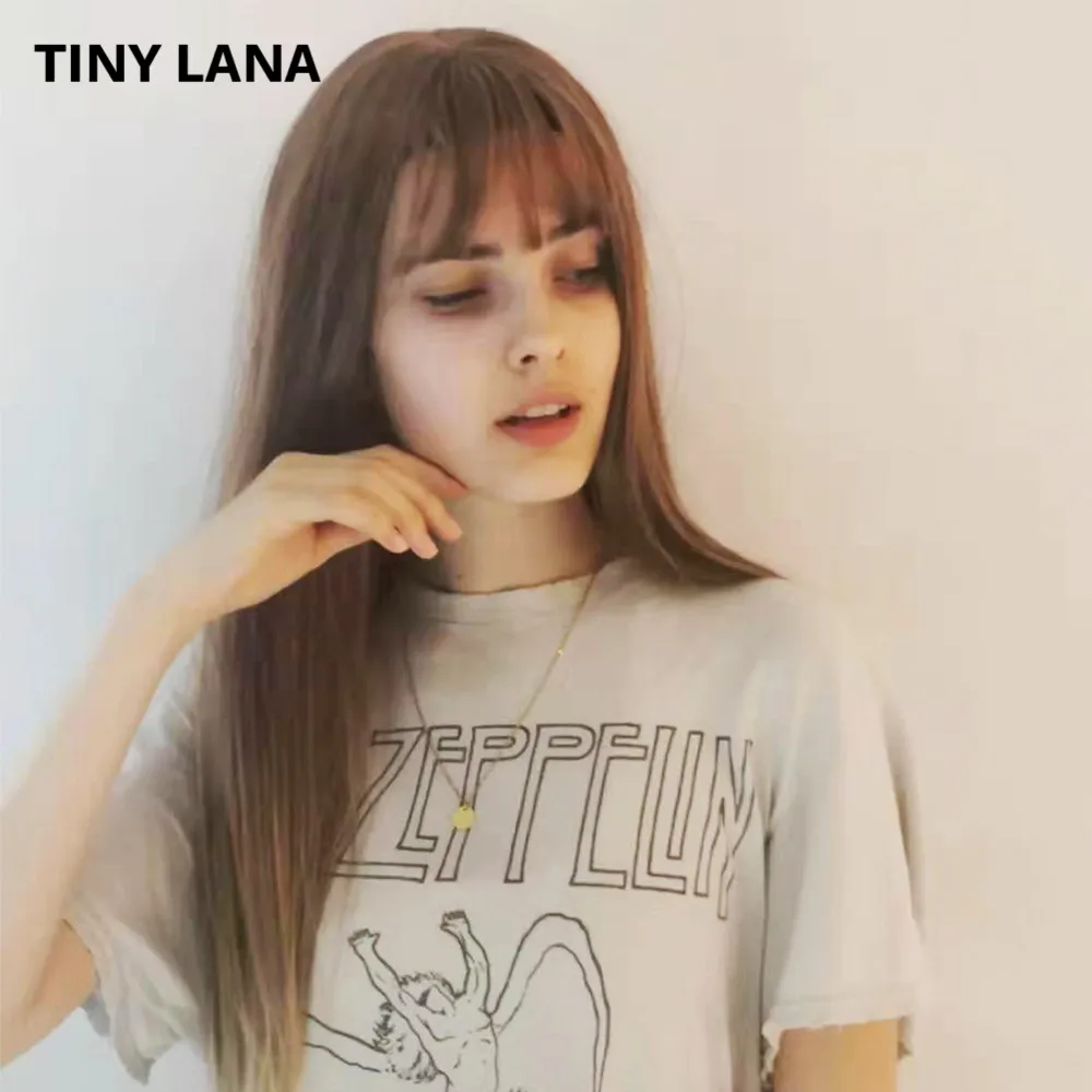 Comprar Pelucas largas de LANA pequeñas para mujer con flequillo pelucas rectas sintéticas resistentes al calor para mujeres afro americanas