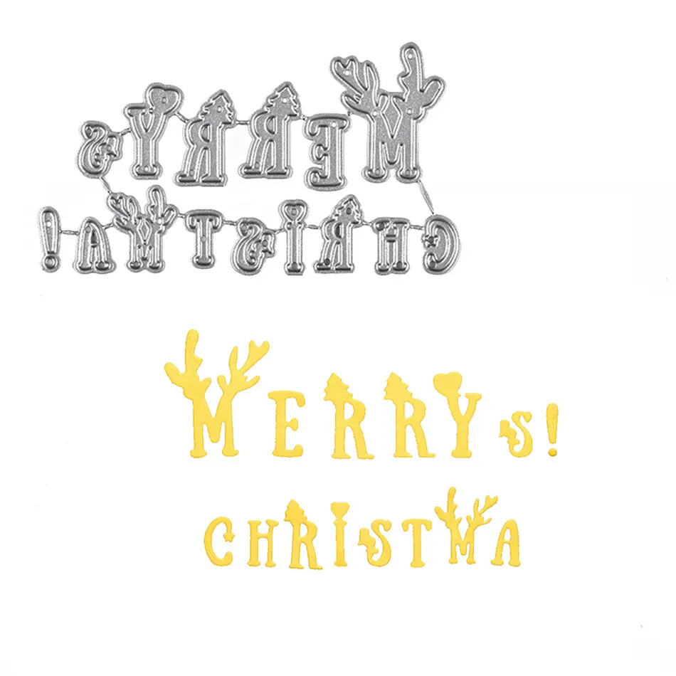 Eastshape Elk Merry Christmas слова металлические режущие штампы для DIY скрапбукинга декоративное тиснение ручной работы вырубной шаблон