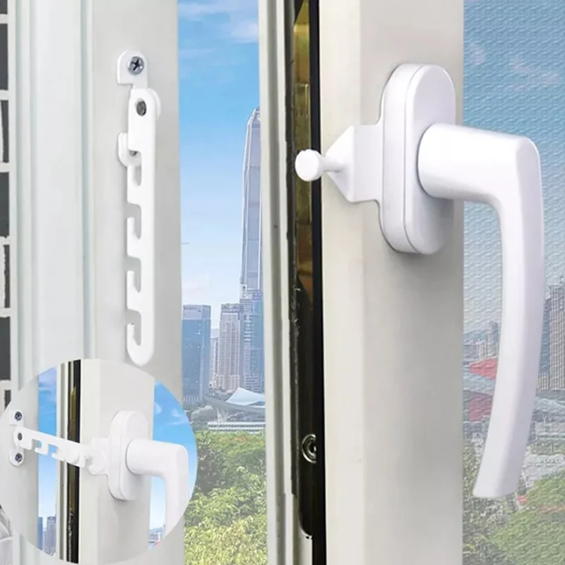 Window Restrictor Adjustable Window Limiter Latch Casement Position Locator Wind Brace Sash Door Blocking Latches Stopper Safety Child Protecter