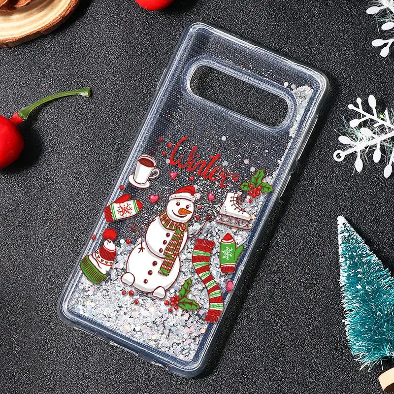 Зимний блестящий песок чехол для samsung Galaxy S10 S9 S8 Plus A50 A7 A9 A6 Plus Note 8 9 с блестящими блестками для девочек