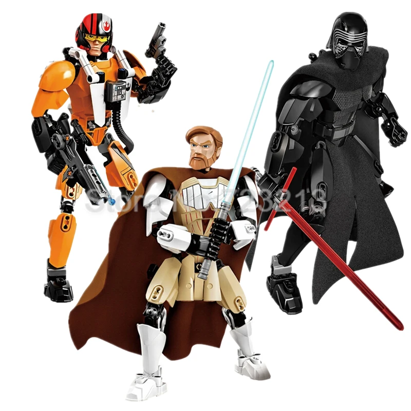 

Space Wars Single Sale Dolls Poe Dameron Kylo Re Obi-Wan Kenobi Building Blocks Set Model Bricks Toys for Children Legoing