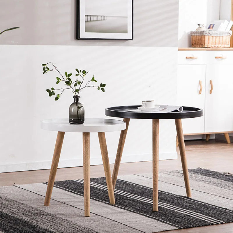 

Coffee Table Scandinavian Side Several Wood Tea Table Furniture Creative Leisure Table Negotiation Balcony Small Round Table