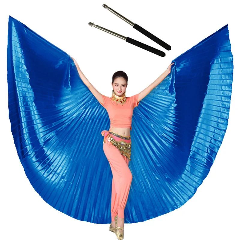 Танец живота Isis Крылья со свободными телескопическими палочками аксессуары для взрослых женщин Болливуд Восточный Египет египетские крылья индийский костюм - Цвет: Royal Blue