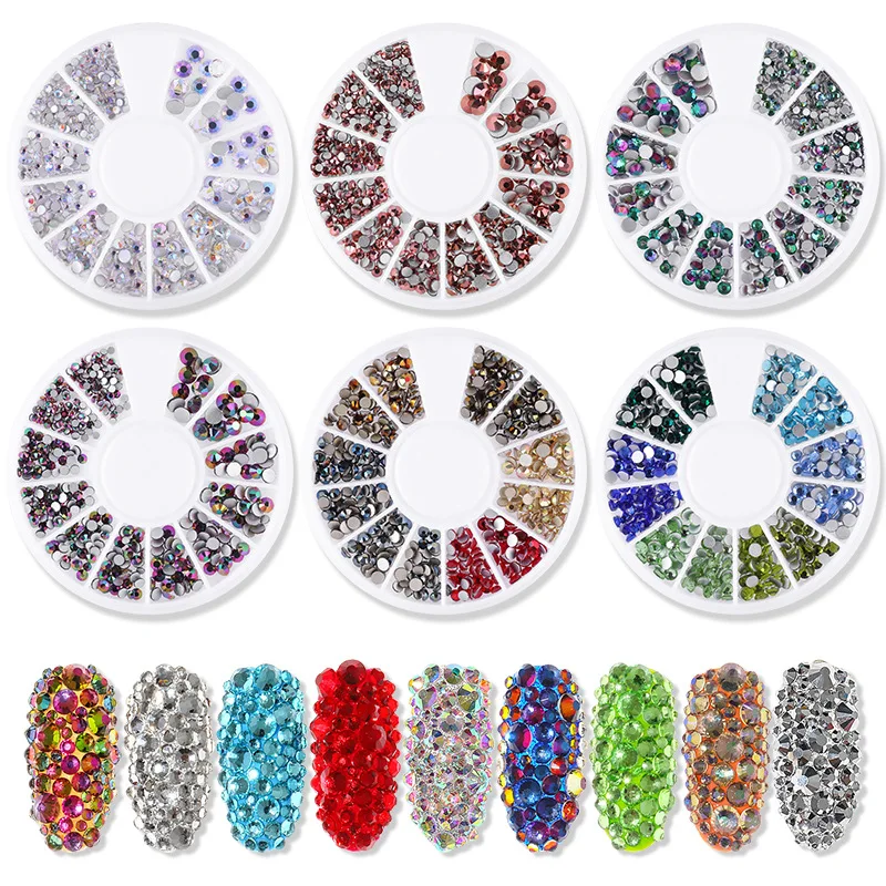Смешанный цвет декоративный камень для ногтей AB цветные стразы неправильные бусины Маникюр Дизайн ногтей украшения кристаллы в колесе 3D аксессуары для ногтей