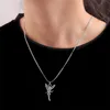 3pcs/set Butterfly Rose Angel Cross Pendant Necklace Silver Multilayer Women Choker Long Chain Necklaces Harajuku Punk Jewelry ► Photo 3/6