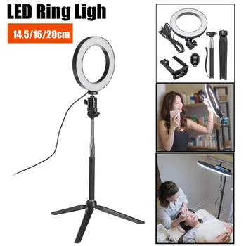 

14.5/16/20CM LED Photographic Lighting Dimmable Camera Photo/Studio/Phone Photography Ring Light Lamp&Tripod Stand