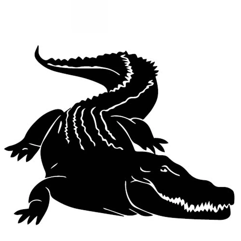 Scary Big Crocodile High Quality Creative Car Stickers Personality Pvc Window Waterproof Decals Black/white 17cm*13cm | Автомобили и