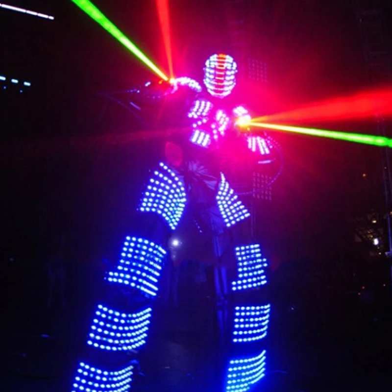 DHL Free shipping LED Robot Costume David Guetta robot suit led stage dance event evening clothes |