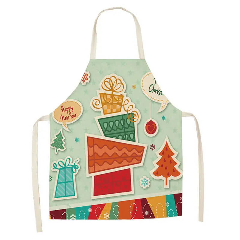 CM1006-19 1 шт. новогодний фартук для женщин Pinafore Рождественский Декор кулон хлопок лен Кухонные фартуки 53*65 см слюнявчик для взрослых для домашнего приготовления PM0005 - Цвет: CM1006-19