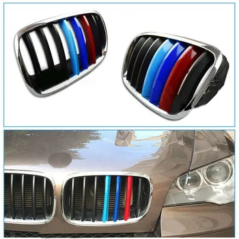 

3pcs Car Front Grille Protector For BMW X5 E70 2008-13 Cover Decorative Clip ABS 3pcs Exterior Accessories
