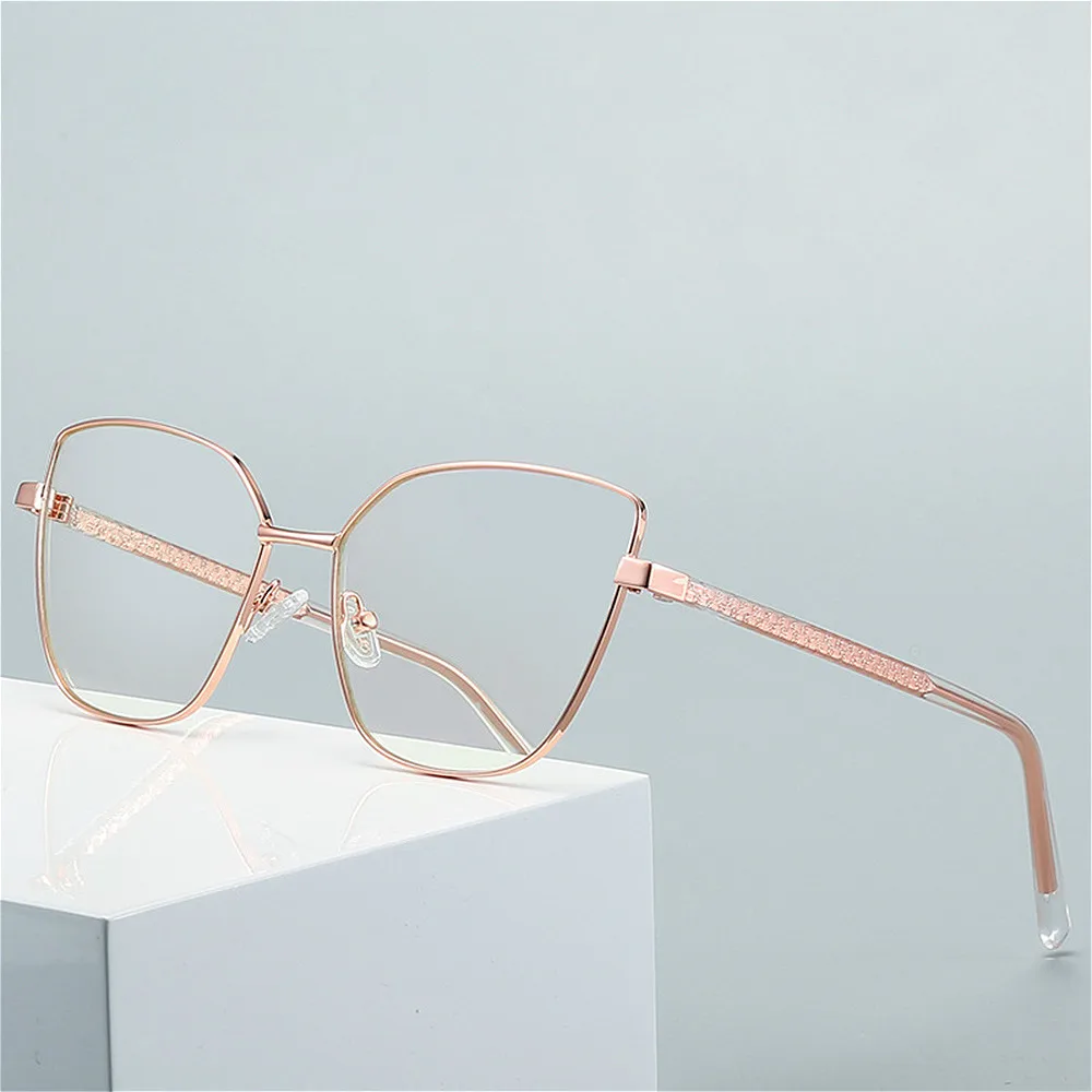 New Anti Blue Light Computer Reading Glasses Women Big Frame Cat Eye