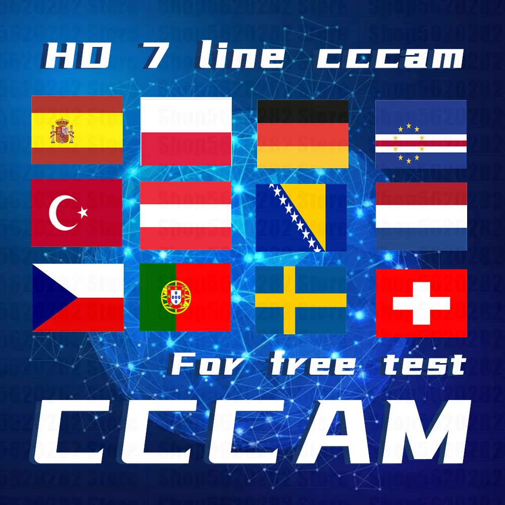 

7 Cline CCCam for 1 year Europe Spain Germany Poland Austria UK CCCam Server Satellite Receiver TV Box Freesat V7