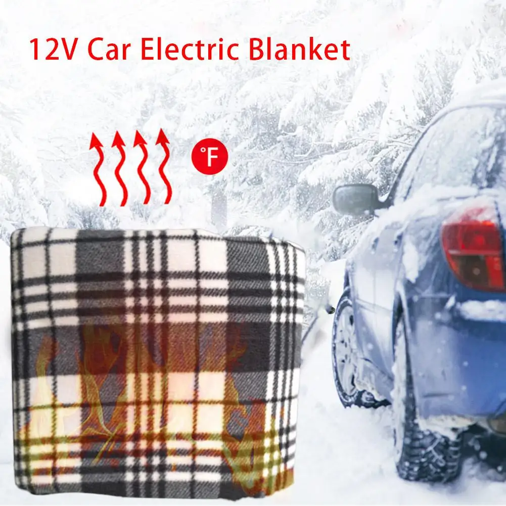 Details about   150x110cm 12V Flannel Car Heated Blanket Soft Electric Travel Winter Warm 