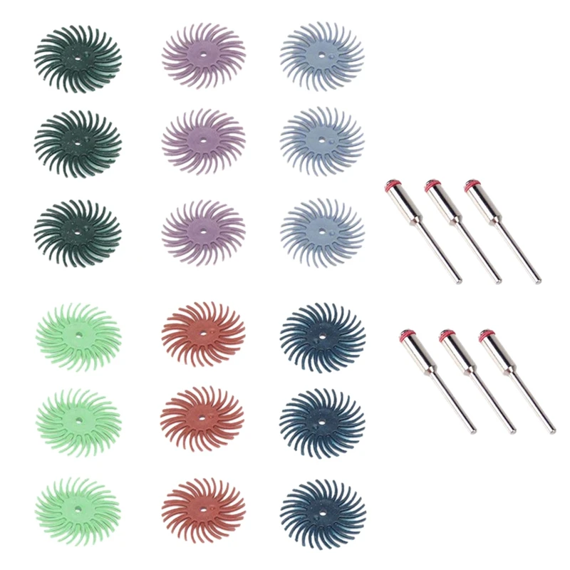 

18Pcs 25Mm / 1 Inch Brushed Disc Kit Detail Abrasive Brush with 6 Mandrels for Rotating Tools,Detailing Wheel for Cleaning and P