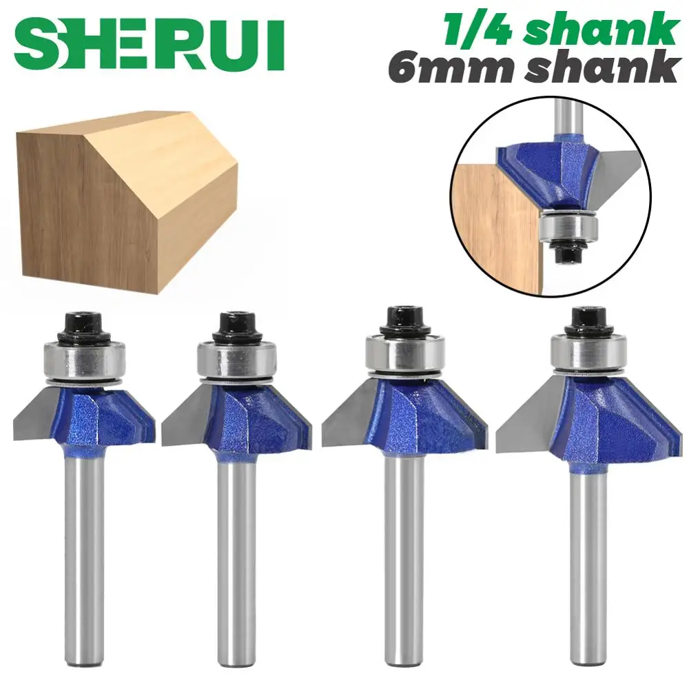 Zkenyao-Router Bit 6 mm Schacht Router Bit Met 6 Lagers Set - 1/4 Schacht Houtbewerking Cutter Tenon Cutter Voor Houtbewerking Gereedschap, Gebruik Veiligheid Betrouwbaar (Snijrandlengte: 6X31.7X9.5