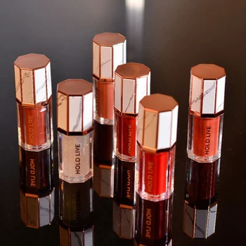 

HOLD LIVE Marble Velvet Matte Lipgloss Long Lasting Waterproof Cosmetic Beauty Keep 24 Hours Makeup Lipgloss