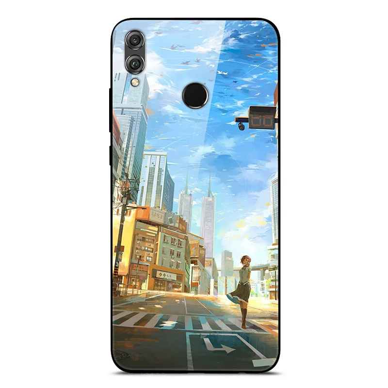 Закаленного стекла Чехол для huawei Honor 8X Max чехол Жесткий ПК цветной чехол для huawei Honor 8X, чехол-бампер Honor8X 8XMax