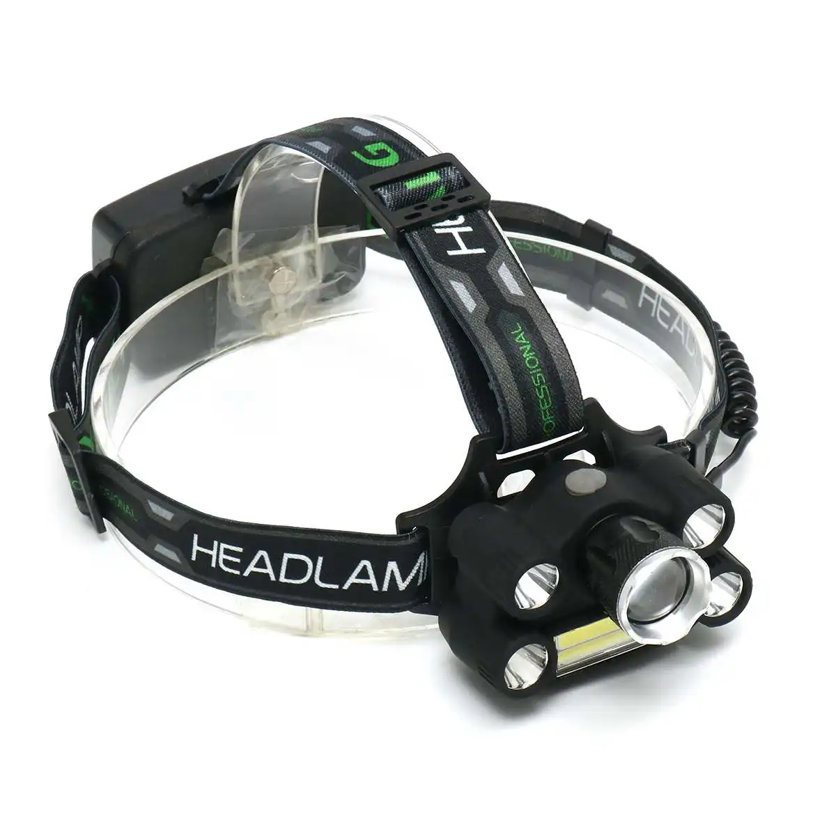 T6 Headlamps LED Portable Lighting Aluminum Alloy EU/US Plug Charge with 2* 18650 Batteries 11.5+ 11* 9.8cm